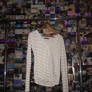 Striped long sleeve blouse